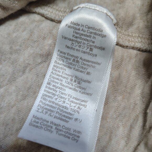 J Crew Fleece Pullover Womens Size Medium Oatmeal Diamond Quilted Authentic Zip - Picture 6 of 11